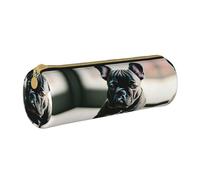 MDATT Adorable estuche de mano para bolígrafo y lápiz, diseño de bulldog francés, bolsa de papelería multiusos para estudiantes universitarios de secundaria, White, Talla única, Organizador de bolsas