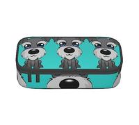 MDATT Adorable estuche Schnauzer colorido para lápices con cremallera, organizador para oficina, viaje, caja, Black, Talla única, Maleta