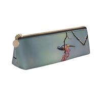 MDATT Birds Autumn - Estuche multifuncional de piel con gran capacidad de almacenamiento, diseño triangular clásico, White, Talla única, Bolsa de maquillaje