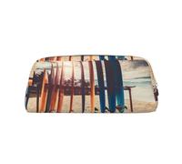 MDATT Boards On The Beach - Bolsa de piel para bolígrafos, bolígrafos, lápices, marcadores, Gold, Talla única, Neceser de maquillaje