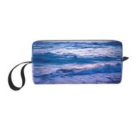 MDATT Bolsa de almacenamiento de olas del océano, pequeña bolsa de maquillaje para bolso, bolsa de maquillaje de viaje, mini bolsa de cosméticos para hombre, Playa Sunset Ocean Waves, Talla única