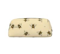 MDATT Bolsa de piel con estampado de abeja de miel para bolígrafos, lápices, marcadores, Gold, Talla única, Neceser de maquillaje