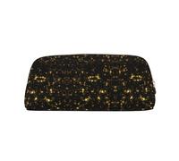 MDATT Bolsa de piel con estampado dorado y negro para bolígrafos, lápices, marcadores, Gold, Talla única, Neceser de maquillaje
