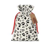 MDATT Bolsas de regalo con cordón con estampado de huesos y patas, bolsas de regalo de 5 x 7 pulgadas para bodas, Navidad, cumpleaños, decoración de Halloween