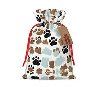 MDATT Bolsas de regalo de Navidad con huellas de huesos, pequeñas bolsas de regalo de Navidad, recuerdos de boda, regalos de Halloween, etc. 5 x 7 pulgadas