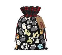MDATT Bolsas de regalo de Navidad con huellas de perro, pequeñas bolsas de regalo de Navidad, recuerdos de boda, regalos de Halloween, etc. 5 x 7 pulgadas