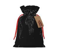 MDATT Bolsas de regalo de Navidad con mapa del mundo, pequeñas bolsas de regalo de Navidad, recuerdos de boda, regalos de Halloween, etc. 5 x 7 pulgadas