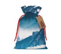 MDATT Bolsas de regalo de Navidad de paisaje con montañas, pequeñas bolsas de regalo de Navidad, recuerdos de boda, regalos de Halloween, etc. 8 x 12 pulgadas