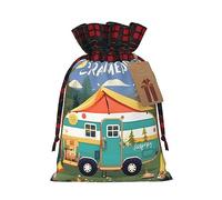 MDATT Bolsas de regalo de Navidad Happy Camper, pequeñas bolsas de regalo de Navidad, recuerdos de boda, regalos de Halloween, etc. 5 x 7 pulgadas