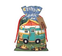 MDATT Bolsas de regalo de Navidad Happy Camper, pequeñas bolsas de regalo de Navidad, recuerdos de boda, regalos de Halloween, etc. 5 x 7 pulgadas