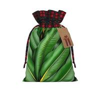 MDATT Bolsas de regalo de Navidad verdes con hojas de plátano, pequeñas bolsas de regalo de Navidad, recuerdos de boda, regalos de Halloween, etc. 8 x 12 pulgadas