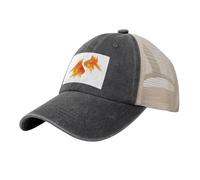 MDATT Bonita gorra de béisbol con estampado de peces dorados, clásica, vintage, para hombres y mujeres, con hebilla ajustable, Negro, Talla única