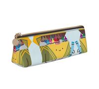 MDATT Bonito estuche multifuncional de piel con gran capacidad de almacenamiento, diseño triangular clásico, White, Talla única, Bolsa de maquillaje