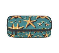 MDATT Brooklyn Bridge S - Estuche para lápices de gran capacidad con 4 compartimentos para hombres y mujeres, Estrella de mar de playa, Talla única