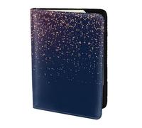 MDATT Cartera de viaje con estampado de cielo y estrellas azul marino para pasaporte, para mujeres y hombres, organizador de documentos, soporte para pasaportes para viajes, Black, Talla única