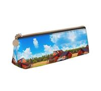MDATT Company Farm Tractor - Estuche multifuncional de piel con gran capacidad de almacenamiento, diseño triangular clásico, White, Talla única, Bolsa de maquillaje