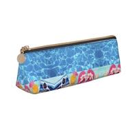 MDATT Cool Pool Water - Estuche multifuncional de piel con gran capacidad de almacenamiento, diseño triangular clásico, White, Talla única, Bolsa de maquillaje