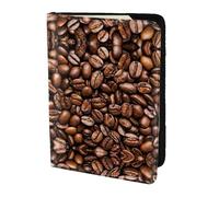 MDATT Divertida cartera de viaje con estampado de granos de café tostados para pasaporte para mujeres y hombres, organizador de documentos, soporte para pasaportes para viajes, Black, Talla única