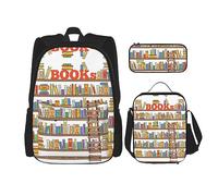 MDATT Divertida mochila con estampado de leopardo para niñas, mochilas escolares con lonchera y estuche 3 en 1 juego de bolsas escolares, Colección divertida de estantes para libros y escalera, Talla