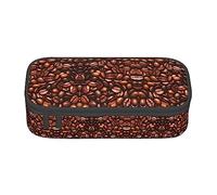 MDATT Divertidos granos de café tostados coloridos estuche para lápices con cremallera bolsa organizadora para oficina y viaje, Black, Talla única, Maleta