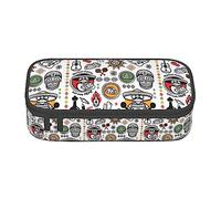 MDATT Estuche colorido con símbolos de salsa mexicana con cremallera, organizador para oficina y viaje, Black, Talla única, Maleta