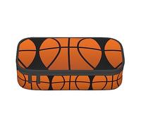 MDATT Estuche colorido de baloncesto para lápices con cremallera, organizador para oficina, viajes, caja, Black, Talla única, Maleta