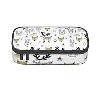 MDATT Estuche colorido para lápices con cremallera, organizador para oficina, viajes, diseño de animales, Black, Talla única, Maleta