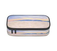 MDATT Estuche colorido para lápices con cremallera, organizador para oficina, viajes, diseño de árbol de Navidad, Romántico paisaje de arena blanca, Talla única, Organizador de bolsas