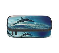 MDATT Estuche colorido para lápices con cremallera, organizador para oficina, viajes, diseño de aviones de combate, Black, Talla única, Maleta