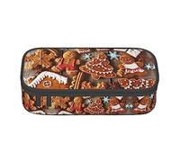MDATT Estuche colorido para lápices de galletas de jengibre con cremallera, organizador para oficina y viaje, Black, Talla única, Maleta