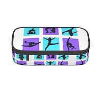 MDATT Estuche colorido para lápices de gimnasia con cremallera, organizador para oficina y viaje, Black, Talla única, Maleta