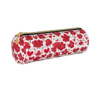 MDATT Estuche de mano para bolígrafo y lápices, diseño de corazón rojo para el día de San Valentín, estuche de papelería multiusos para estudiantes universitarios de secundaria, White, Talla única,