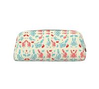 MDATT Estuche de piel con estampado de conejo mago para bolígrafos, lápices, marcadores, Gold, Talla única, Neceser de maquillaje