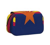 MDATT Estuche duradero con estampado de bandera del estado de Arizona para adultos, estuche de transporte duradero para bolígrafos, Black, Talla única, Organizador de bolsas