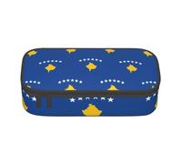 MDATT Estuche escolar con diseño de bandera de Kosovo, bolsa para lápices con múltiples ranuras, bonita bolsa portátil para bolígrafos, estuches para la oficina escolar, Black, Talla única