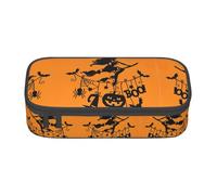 MDATT Estuche escolar de bruja voladora de Halloween, estuche para lápices con múltiples ranuras, bonita bolsa portátil para bolígrafos, estuches para la escuela y la oficina, Black, Talla única
