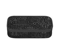 MDATT Estuche escolar de ciencia y química abstracta, bolsa para lápices con múltiples ranuras, bonita bolsa portátil para bolígrafos, estuches para la escuela y la oficina, Black, Talla única