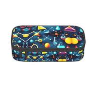MDATT Estuche escolar de ciencia y química abstracta, bolsa para lápices con múltiples ranuras, bonita bolsa portátil para bolígrafos, estuches para la escuela y la oficina, Black, Talla única