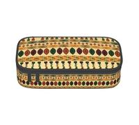 MDATT Estuche escolar de estilo bohemio tradicional con patrón africano, bolsa para lápices con múltiples ranuras, bonita bolsa portátil para bolígrafos, estuches para la escuela y la oficina, Black