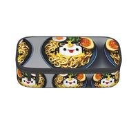MDATT Estuche escolar para lápices con forma de huevera, fideos, ramen, bolsa para lápices con múltiples ranuras, bonita bolsa portátil para bolígrafos, estuches para la escuela y la oficina, Black