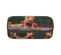 MDATT Estuche escolar Sand Leopard Gecko 1 estuche para lápices con múltiples ranuras, bonita bolsa portátil para bolígrafos, estuches para la escuela y la oficina, Black, Talla única, Organizador de