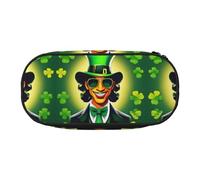 MDATT Estuche grande para lápices Happy St Patrick's Day, organizador suave con cremallera, estuche portátil para adultos, Black, Talla única, Organizador de bolsas