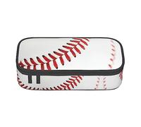MDATT Estuche para lápices colorido con cierre de encaje de béisbol con cremallera, organizador para oficina y viaje, Black, Talla única, Maleta