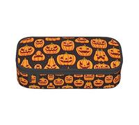MDATT Estuche para lápices colorido con diseño de calabaza de Halloween con cremallera, organizador para oficina y viaje, Black, Talla única, Maleta