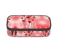 MDATT Estuche para lápices colorido con diseño de corazón abstracto con cremallera, organizador para oficina, viajes, caja, Black, Talla única, Maleta