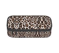 MDATT Estuche para lápices colorido con estampado de leopardo con cremallera, organizador para oficina y viaje, Black, Talla única, Maleta