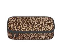 MDATT Estuche para lápices colorido con estampado de leopardo divertido con cremallera, organizador para oficina y viaje, Black, Talla única, Maleta