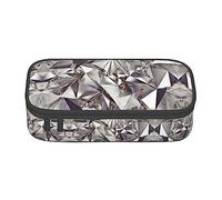 MDATT Estuche para lápices colorido con patrón de diamantes abstractos con purpurina, con cremallera, organizador para oficina, viajes, caja, Black, Talla única, Maleta