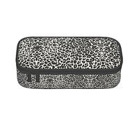 MDATT Estuche para lápices colorido con patrón de leopardo blanco y negro con cremallera, organizador para oficina y viaje, Black, Talla única, Maleta