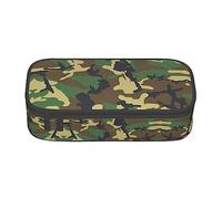 MDATT Estuche para lápices colorido de camuflaje militar verde con cremallera bolsa organizadora para oficina y viaje, Black, Talla única, Maleta